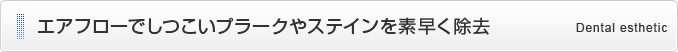 エアフローでしつこいプラークやステインを素早く除去